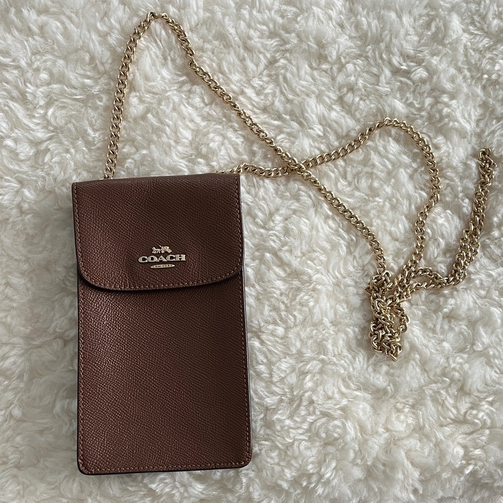 🤎 COACH Brown Crossbody Phone Purse 7x4 🤎